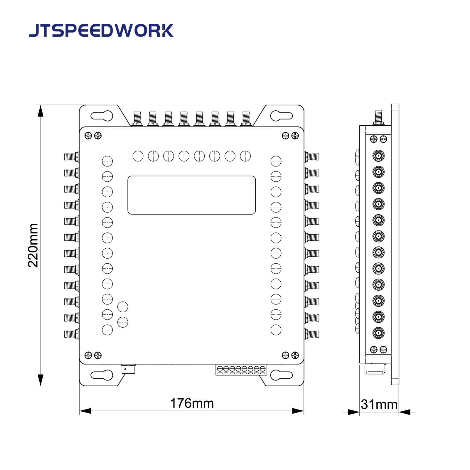 Lector RFID UHF fijo JT-932 de 32 puertos Impinj R2000 de alta sensibilidad ISO18000-6C