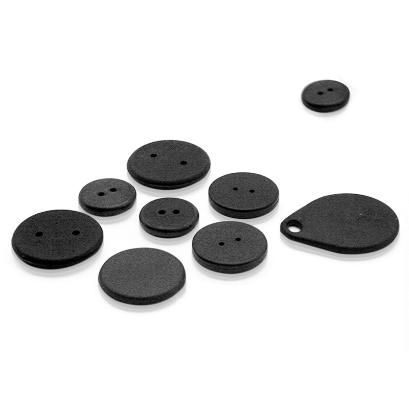 Etiqueta RFID JT-3030 de 30 mm con UHF, ABS y PPS para gestión de lavandería.