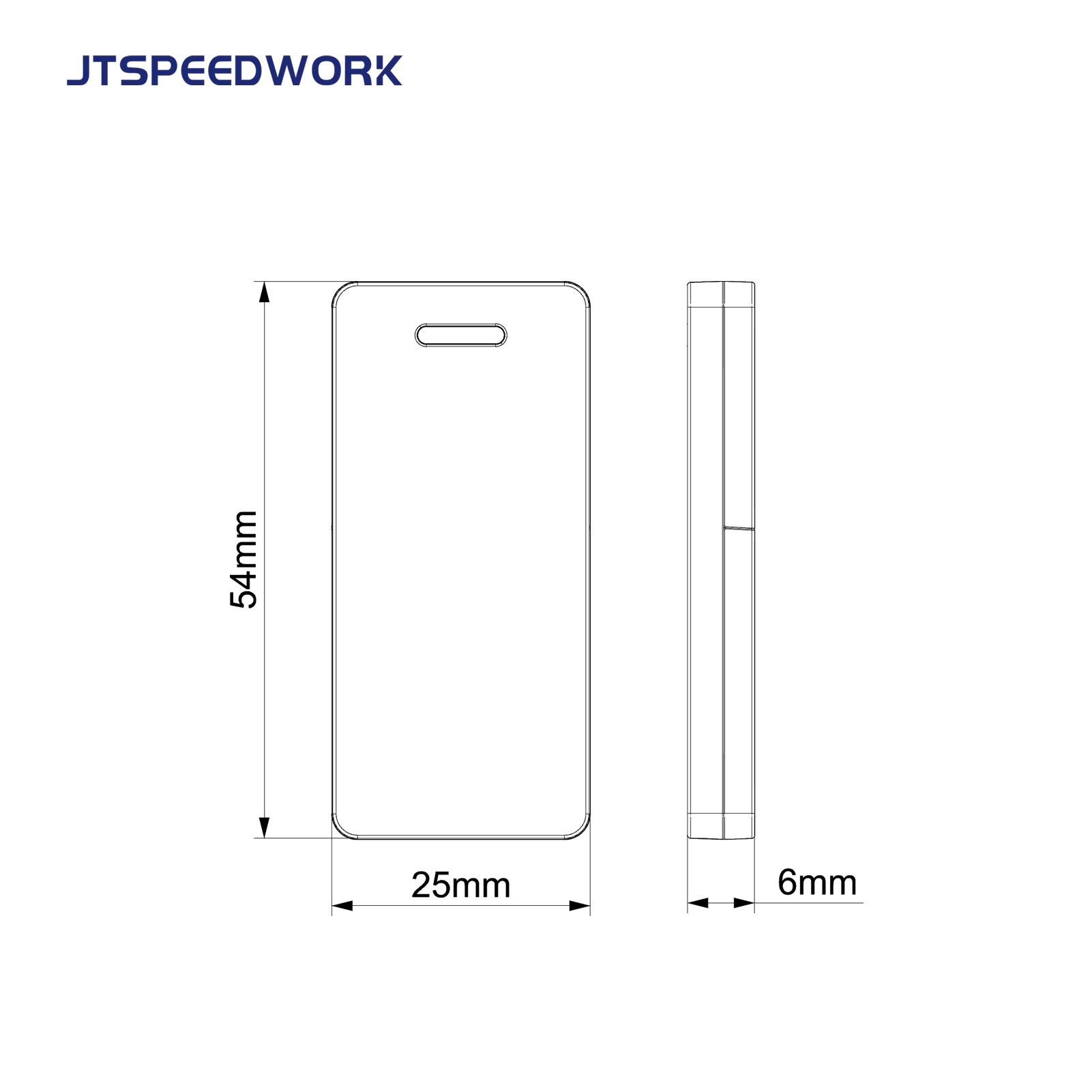 Etiqueta RFID activa JT-T2490 de 2,4 GHz para gestión de inventario con batería reemplazable.