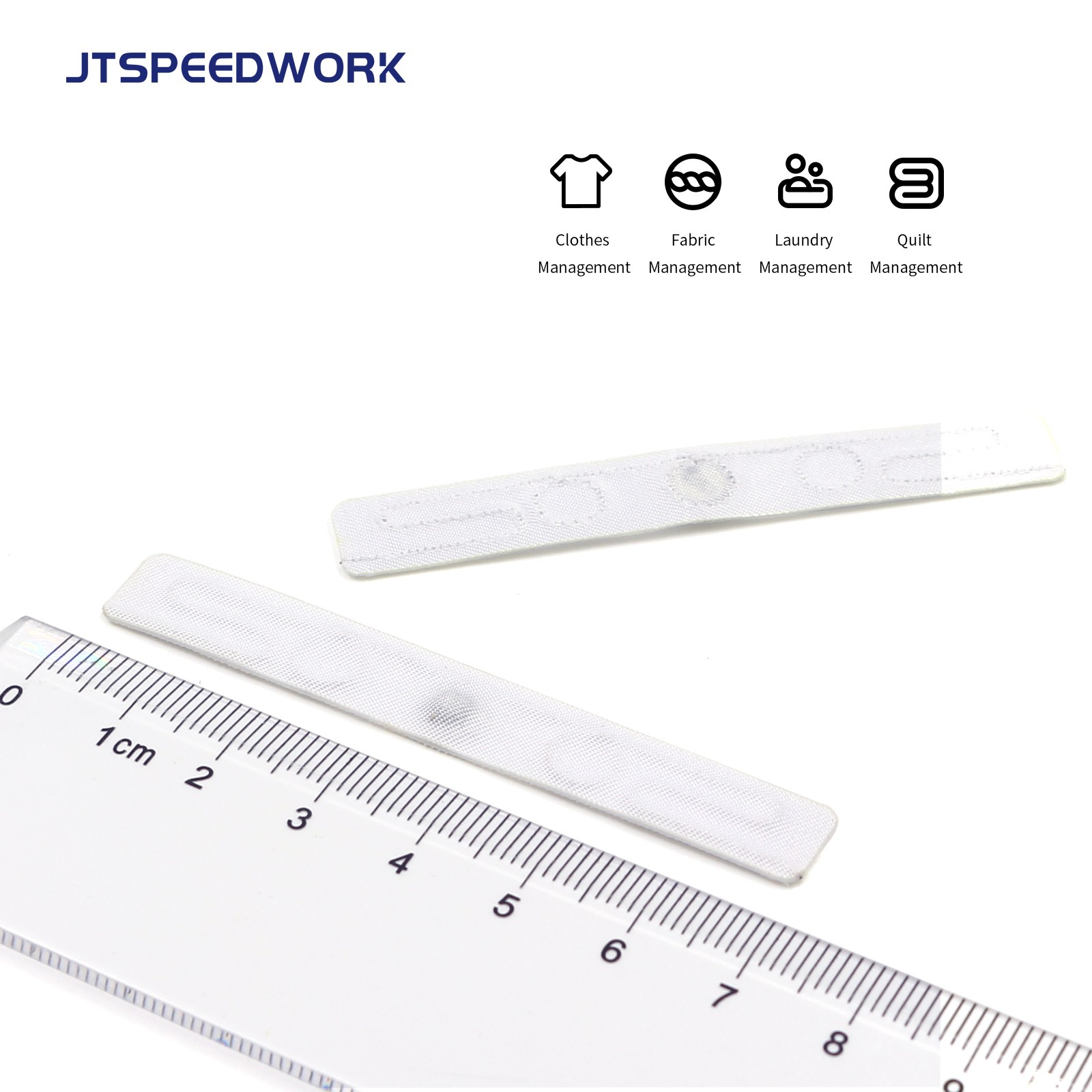 Etiqueta RFID lavable para tejidos JT-F7010 de 70*10 mm y 860-960 MHz UHF