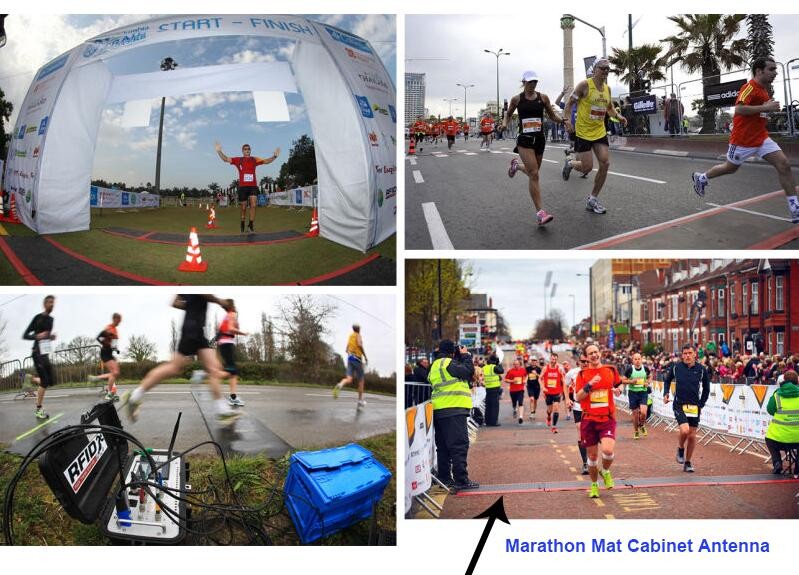 Antena UHF RFID para alfombrilla de suelo de maratón deportivo de color azul