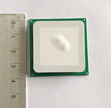 Antena cerámica RFID UHF JT-T0036 de 3 dBi, 36*36 mm, 865-868/902-928 MHz, RHCP para PDA