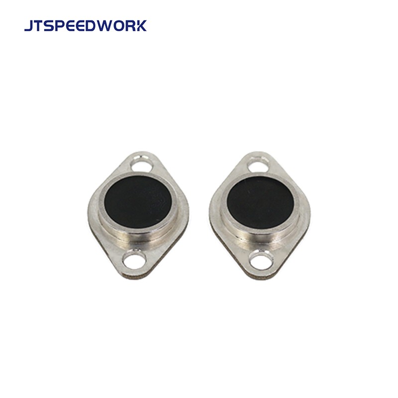 Etiqueta RFID UHF anticolisión de acero inoxidable JT-K4026 para montaje en metal y protección contra impactos violentos.