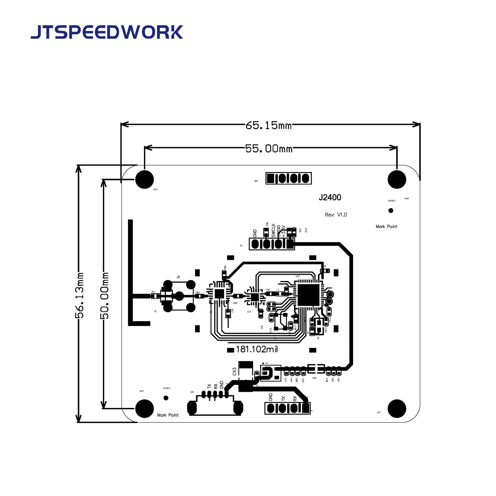 Módulo RFID activo JT-2400 de 2,45 GHz