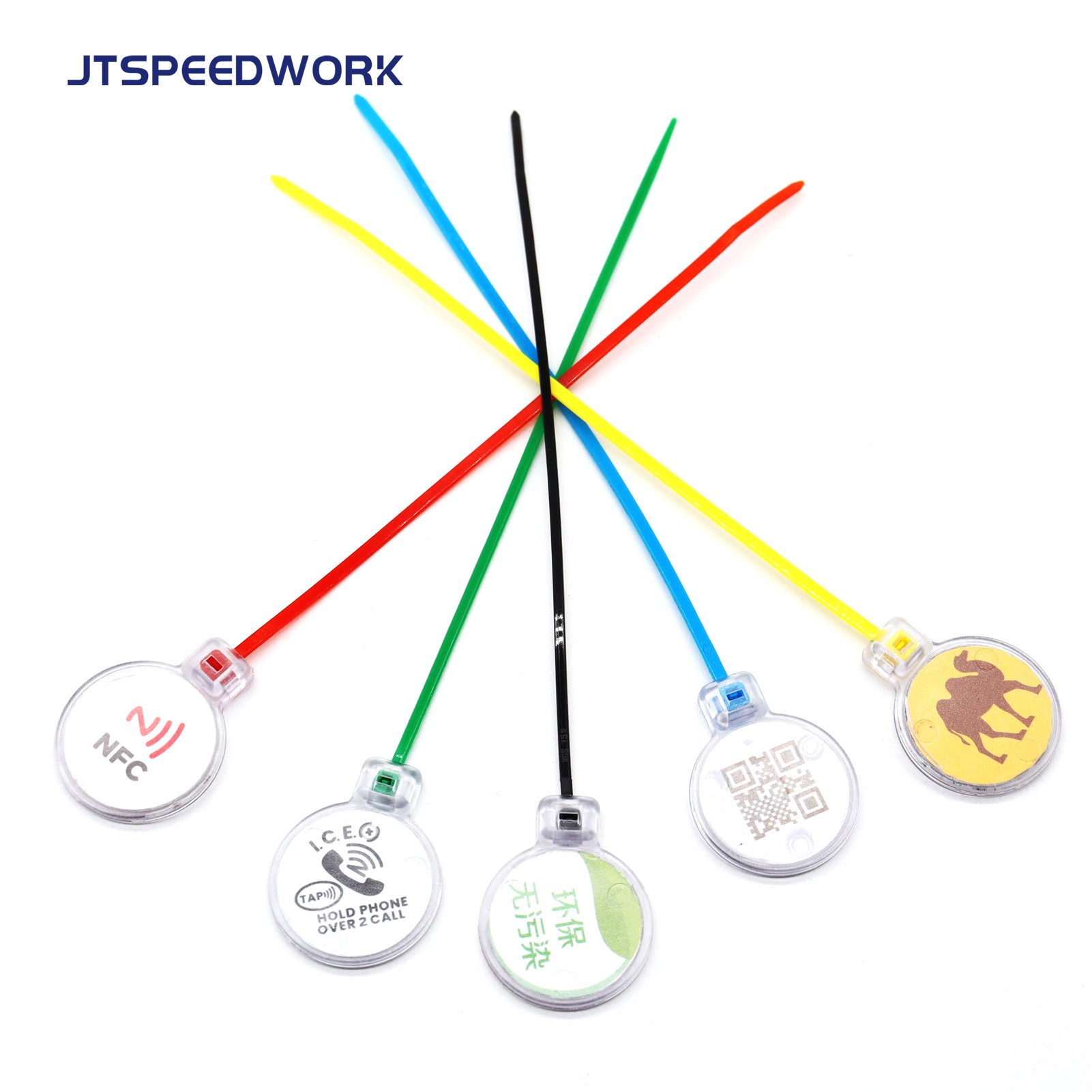 Etiqueta de brida para cables RFID UHF/NFC/LF JT-ZD28T IP67