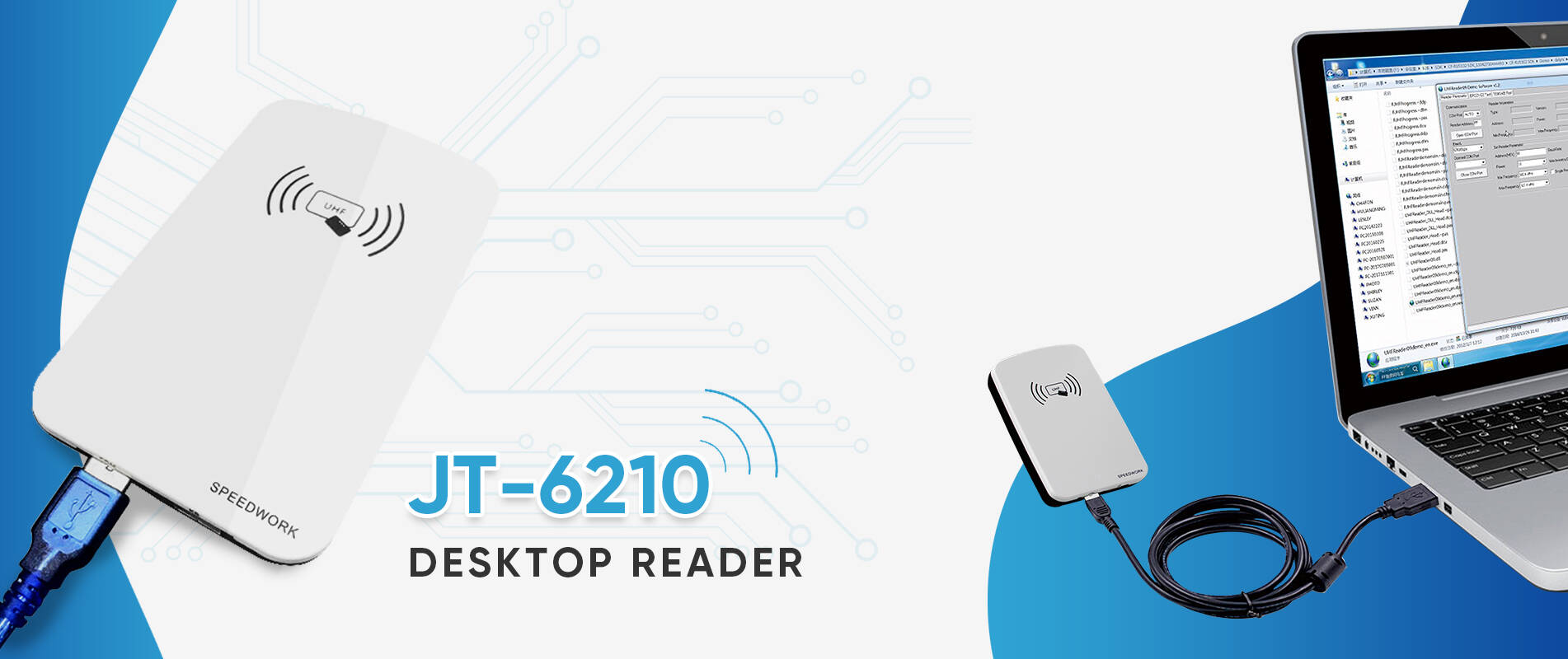 Lector/grabador USB de escritorio RFID UHF