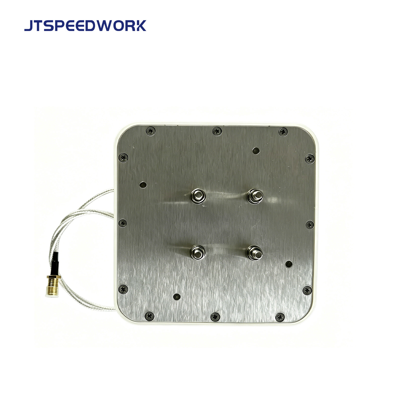 Antena RFID UHF JT-T0130 de 5,5 dBi, 860-960 MHz, ancho de haz de 70°, para gestión de activos.